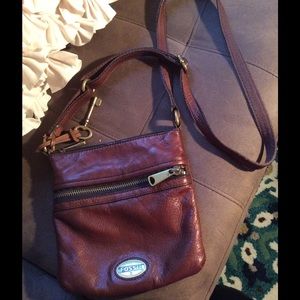 FOSSIL leather brown purse
