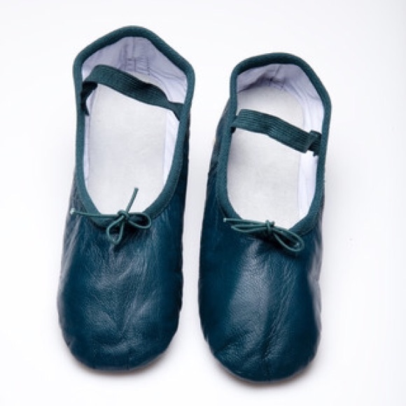 teal ballet shoes