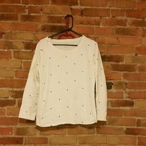 White and black polka dot sweater