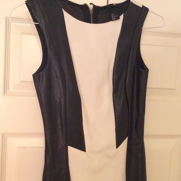 SOLD H&M black leather mini dress - Picture 2 of 4