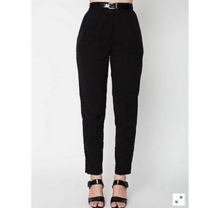 American Apparel MicroPoly High Waist Pleated Pant