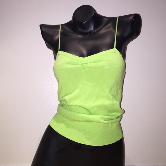 90s lime green sweater tank