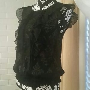 Pretty Sheer Black Blouse