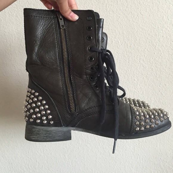 Studded combat boots
