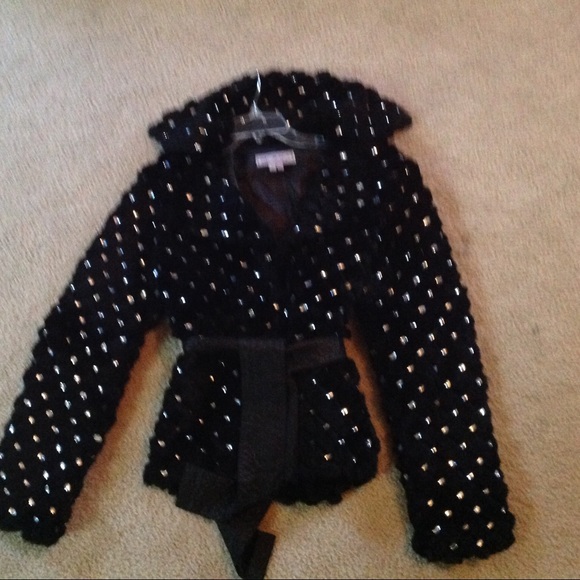 Black soft bling coat