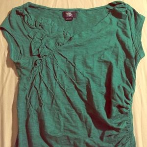 Anthropologie Deletta green cap sleeve tee - XS