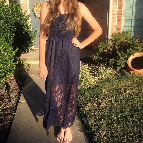Navy lace maxi dress - Picture 1 of 3