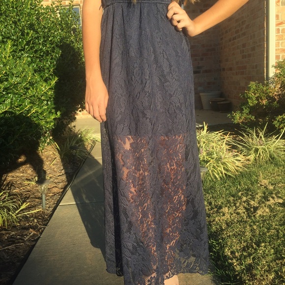 Navy lace maxi dress - Picture 3 of 3