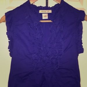 Super Cute Blue, Ruffled Tank