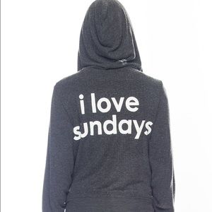 I LOVE SUNDAYS BLACK COMFY HOODIE