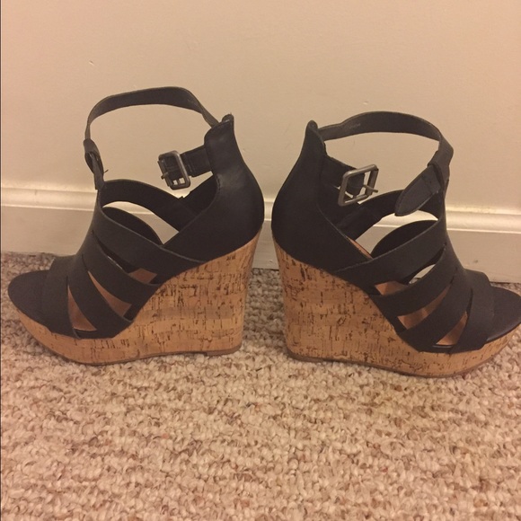 Blacks and tan wedges
