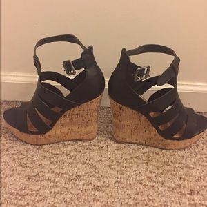 Blacks and tan wedges