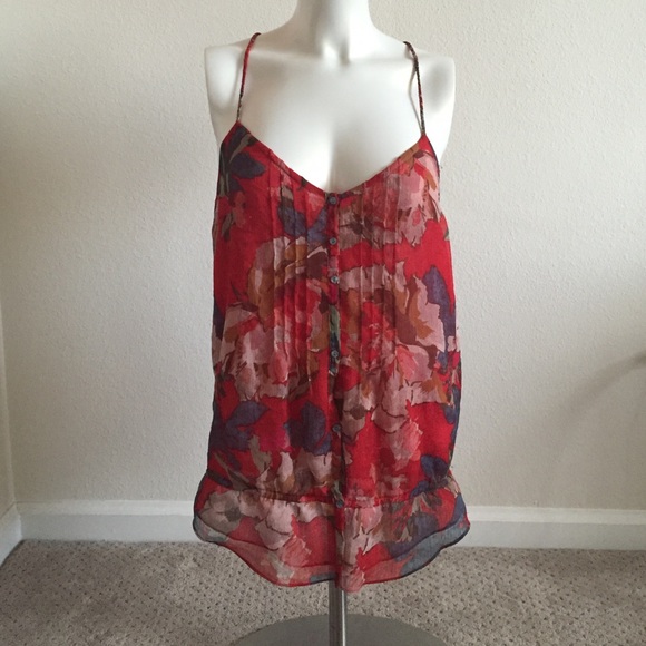 Abercrombie & Fitch Tops - Floral spaghetti bttn down top