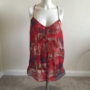 Floral spaghetti bttn down top