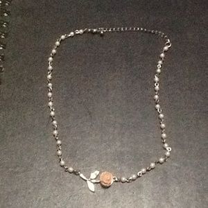 Pearl and Rose Necklace