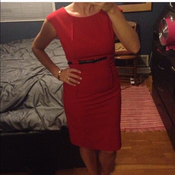 Red Calvin Klein career dress sz 4
