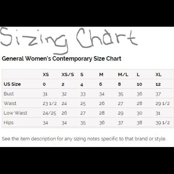 Conversion & Sizing Charts - Picture 2 of 2