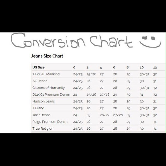 Conversion & Sizing Charts - Picture 1 of 2