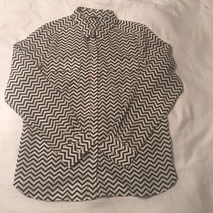 Long sleeve chevron AEO button down blouse