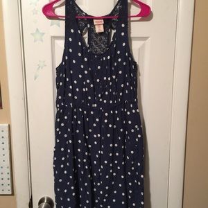 Blue Polka Dot Mossimo Dress Size L