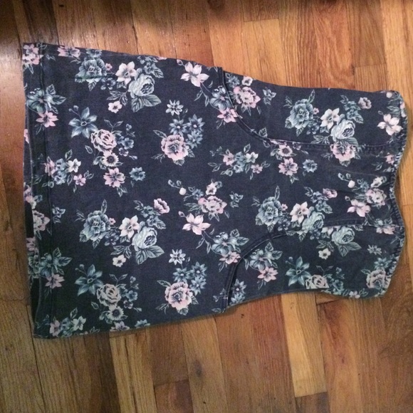 Floral denim strapless dress - Picture 3 of 3