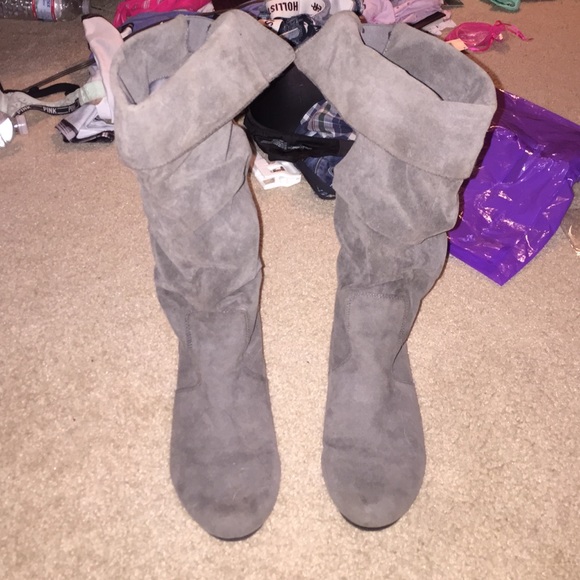 Gray boots