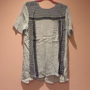 Long Black & White Print Shirt