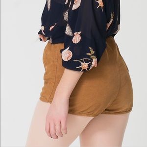 American Apparel Rigid Corduroy High-Waist Short
