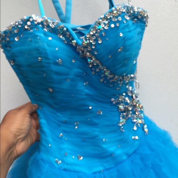 Blue Ball Gown Dress W| Sweetheart neckline❤️