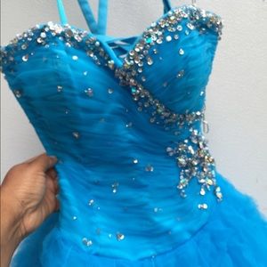 Blue Ball Gown Dress W| Sweetheart neckline❤️