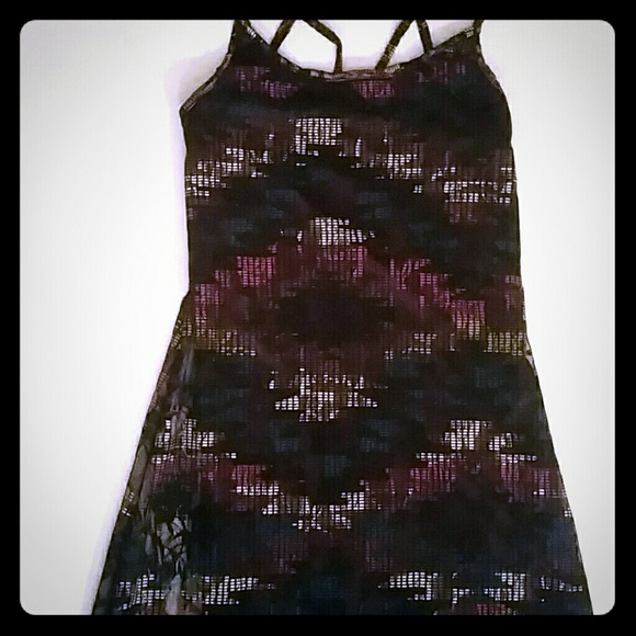 Multi colored lace maxi dress