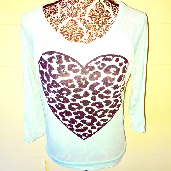 Baby Blue Cheetah Heart Blouse