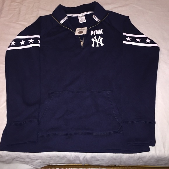 Victoria Secret PINK NY YANKEES half zip pullover