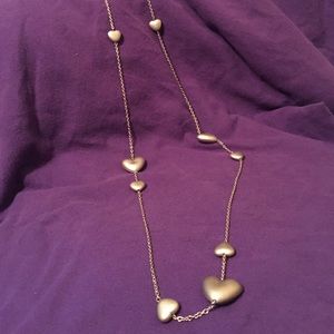 40" gold heart necklace