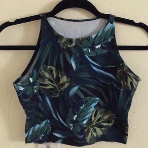 American Apparel crop top in Tropical Print