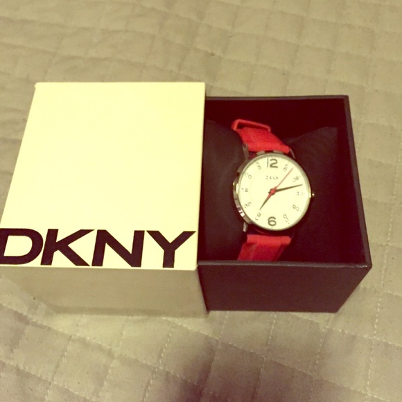 Red DKNY watch