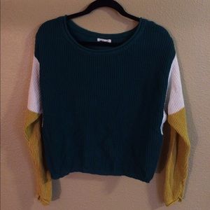 Slouchy color blocked sweater