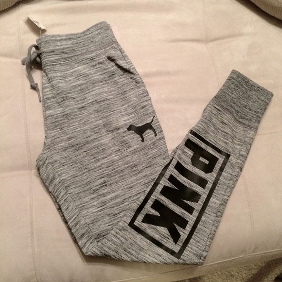 PINK Victoria's Secret Pants - M PINK gym pants- marl gray