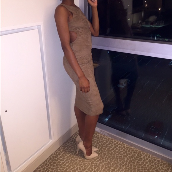 Suede Body-con Dress - Picture 1 of 2