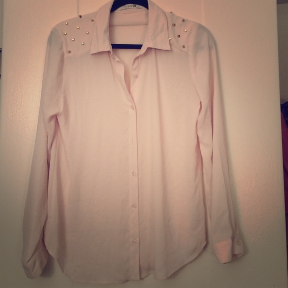 Light pink shirt with gold studs