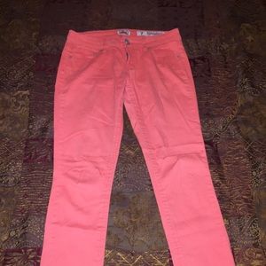 Peach skinny jeans