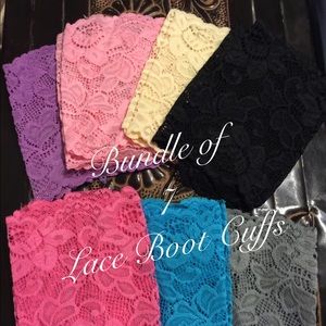 BUNDLE of 7 Lace Boot Cuffs- PRICE FIRM