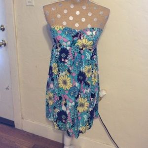 Strapless floral dress