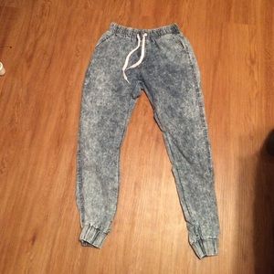 Denim joggers