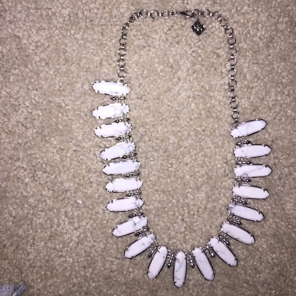 K.S  Gabriella Statement Necklace in White Howlite