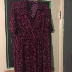 Black dress with pink spots