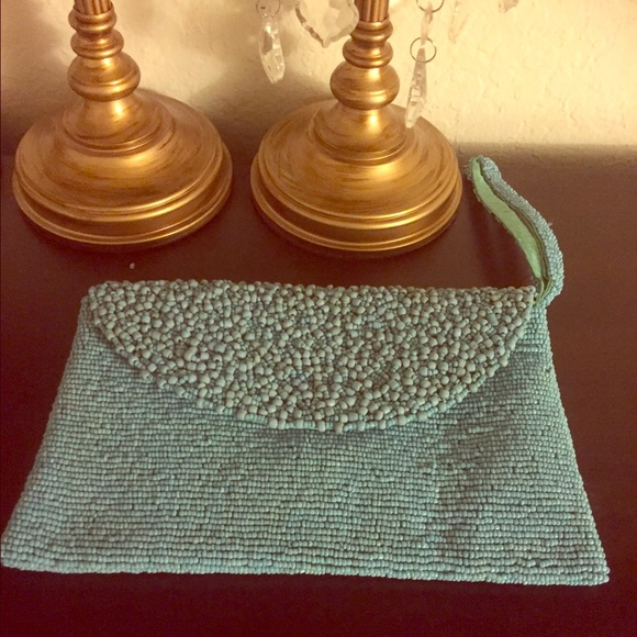 Beaded pouch. Brand new. Light turquoise Aqua - Picture 1 of 1