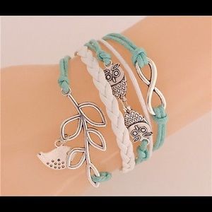 Fashion Leather Cute Infinity Charm Bracelet