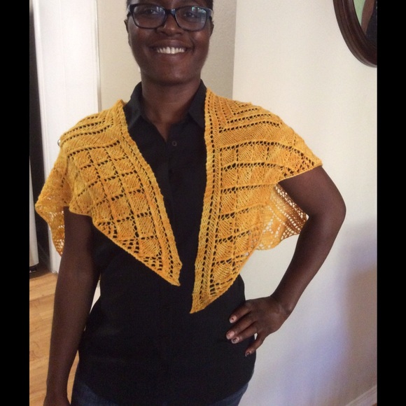 Hand knit shawl