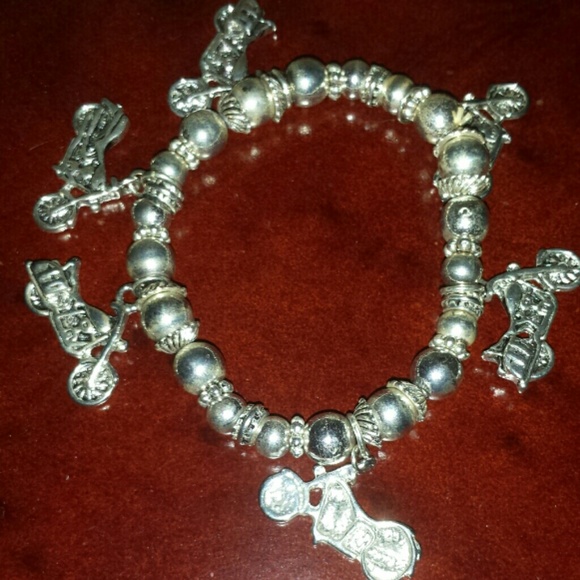 Silver motorcycle bracelet